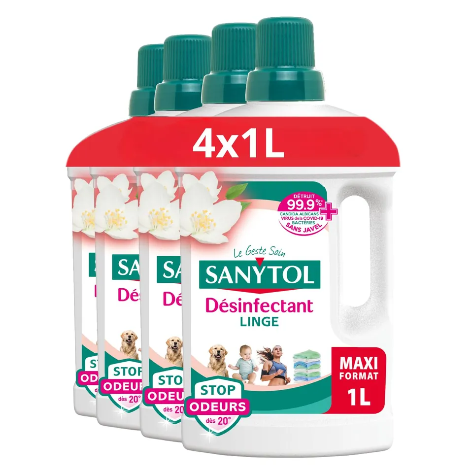 sanytol-d-sinfectant-linge-stop-odeurs-fleurs-blanches-lot-4-x-1l-bact-ricide-vi image 1