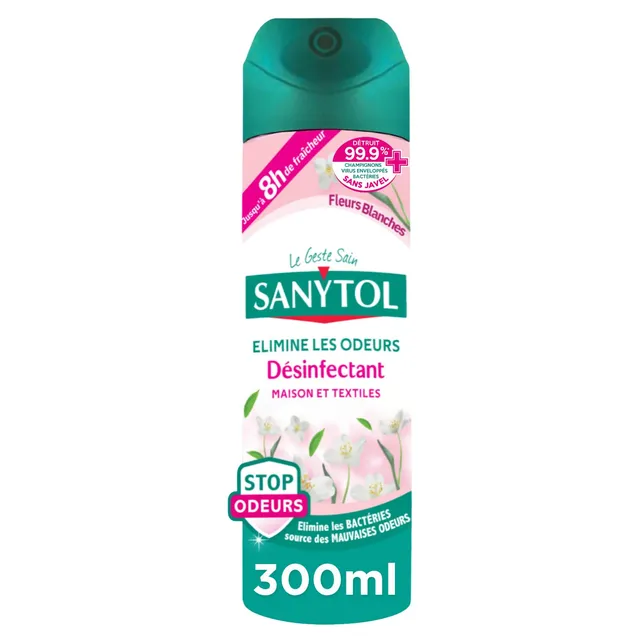 sanytol-d-sodorisant-d-sinfectant-fra-cheur-fleurs-blanches-300-ml-triple-action image 1