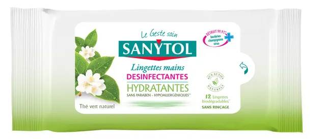 sanytol-lingettes-d-sinfectantes-hydratantes-mains-th-vert-x12-lot-de-4-bact-ric image 1