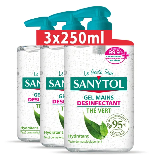 sanytol-gel-mains-d-sinfectant-th-vert-250-ml-lot-de-3-bact-ricide-virucide-fong image 1