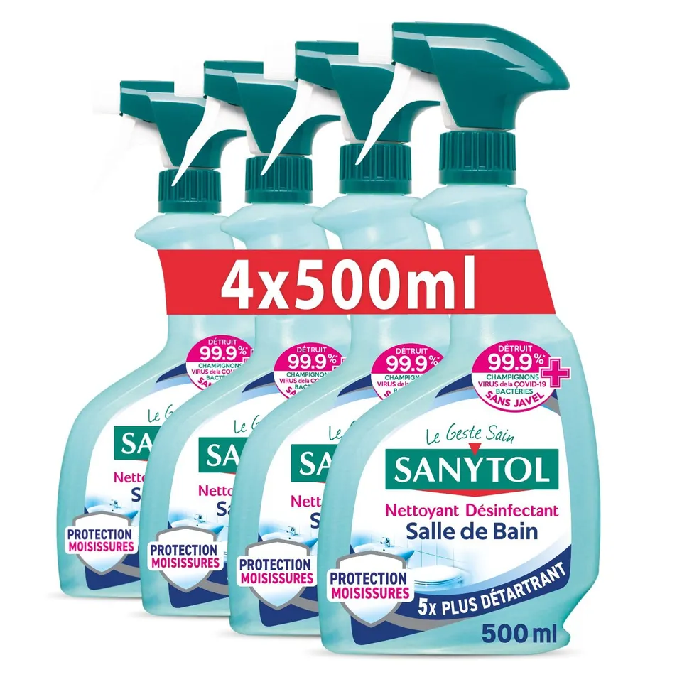 sanytol-d-sinfectant-ultra-d-tartrant-salle-de-bain-500ml-lot-de-4-bact-ricide-v image 1
