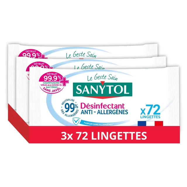 sanytol-lingettes-d-sinfectantes-multi-usages-anti-allerg-ne-x72-lot-de-3-216-li image 1
