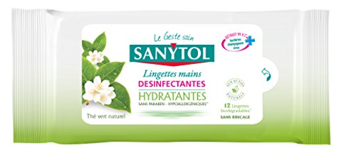 sanytol-lingettes-d-sinfectantes-hydratantes-mains-th-vert-x12-lot-de-4-bact-ric image 2