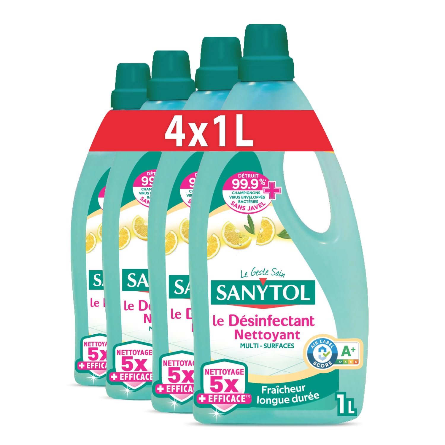 sanytol-nettoyant-m-nager-d-sinfectant-au-citron-lot-de-3-x-1-l-formule-5x-plus- image 2