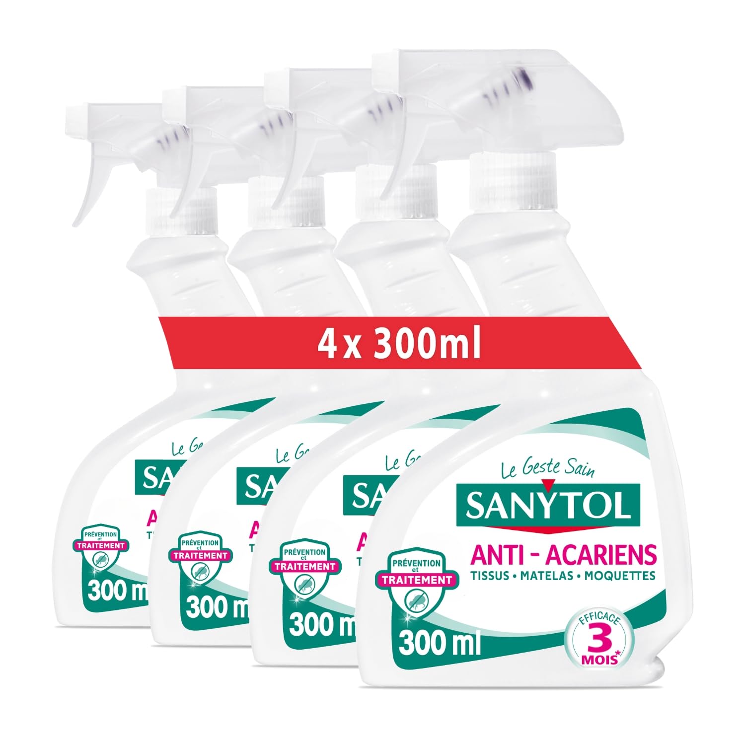 sanytol-d-sinfectant-anti-acariens-punaises-de-lit-et-puces-300-ml-lot-de-4-tiss image 1