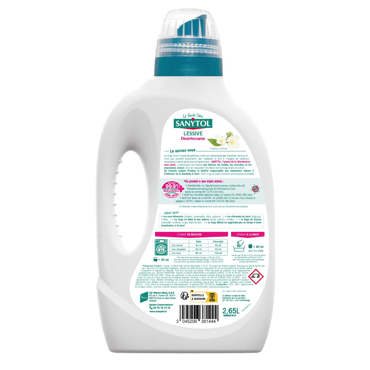 sanytol-lessive-d-sinfectante-fleurs-blanches-2-65-l-tout-type-de-linge-bact-ric image 3