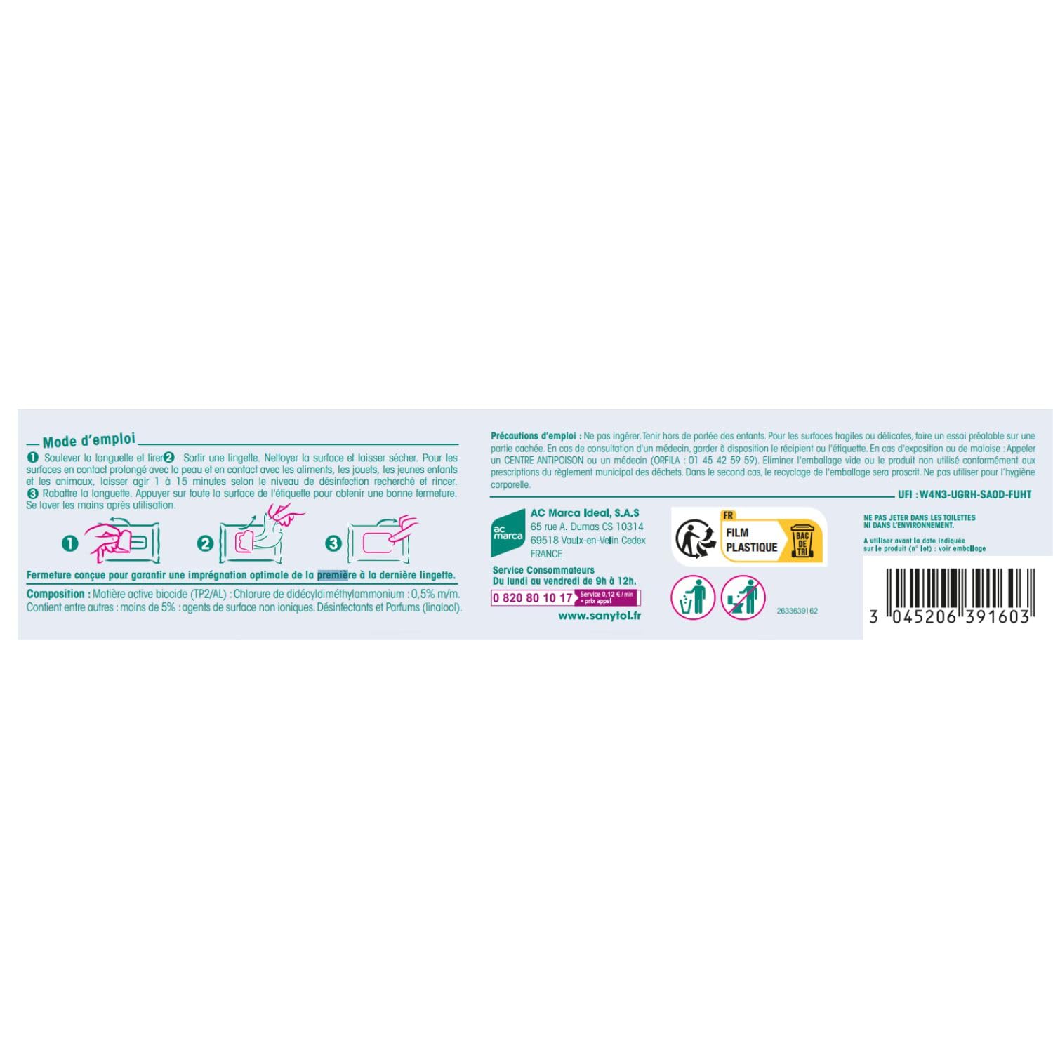 sanytol-lingettes-d-sinfectantes-wc-fra-cheur-marine-lot-de-3-x-72-bact-ricide-v image 3