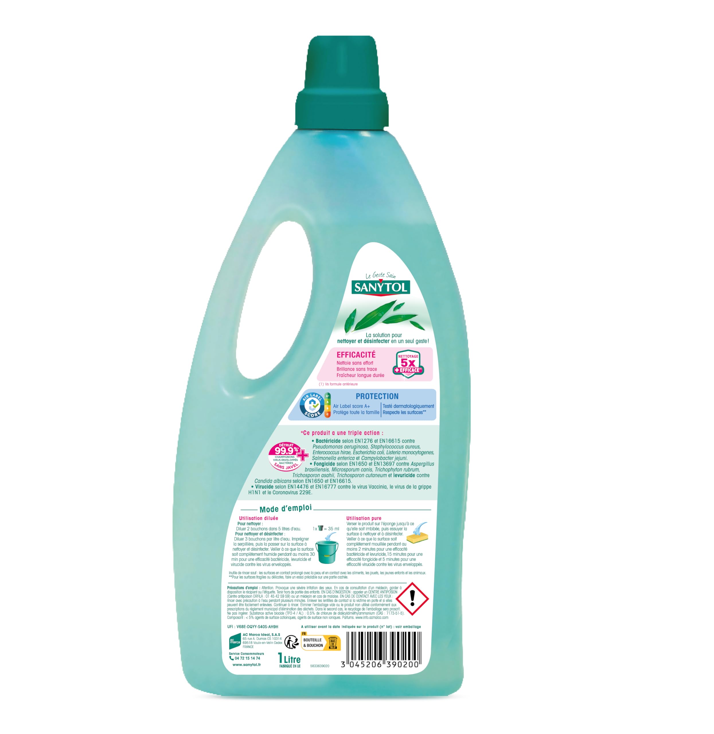 sanytol-d-sinfectant-nettoyant-multi-surfaces-eucalyptus-1l-lot-de-4-sans-javel- image 3