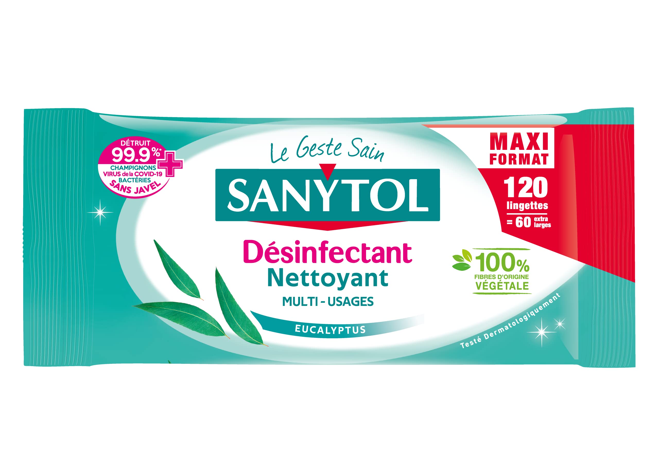 sanytol-lingettes-d-sinfectantes-multi-usages-eucalyptus-x120-bact-ricide-viruci image 2