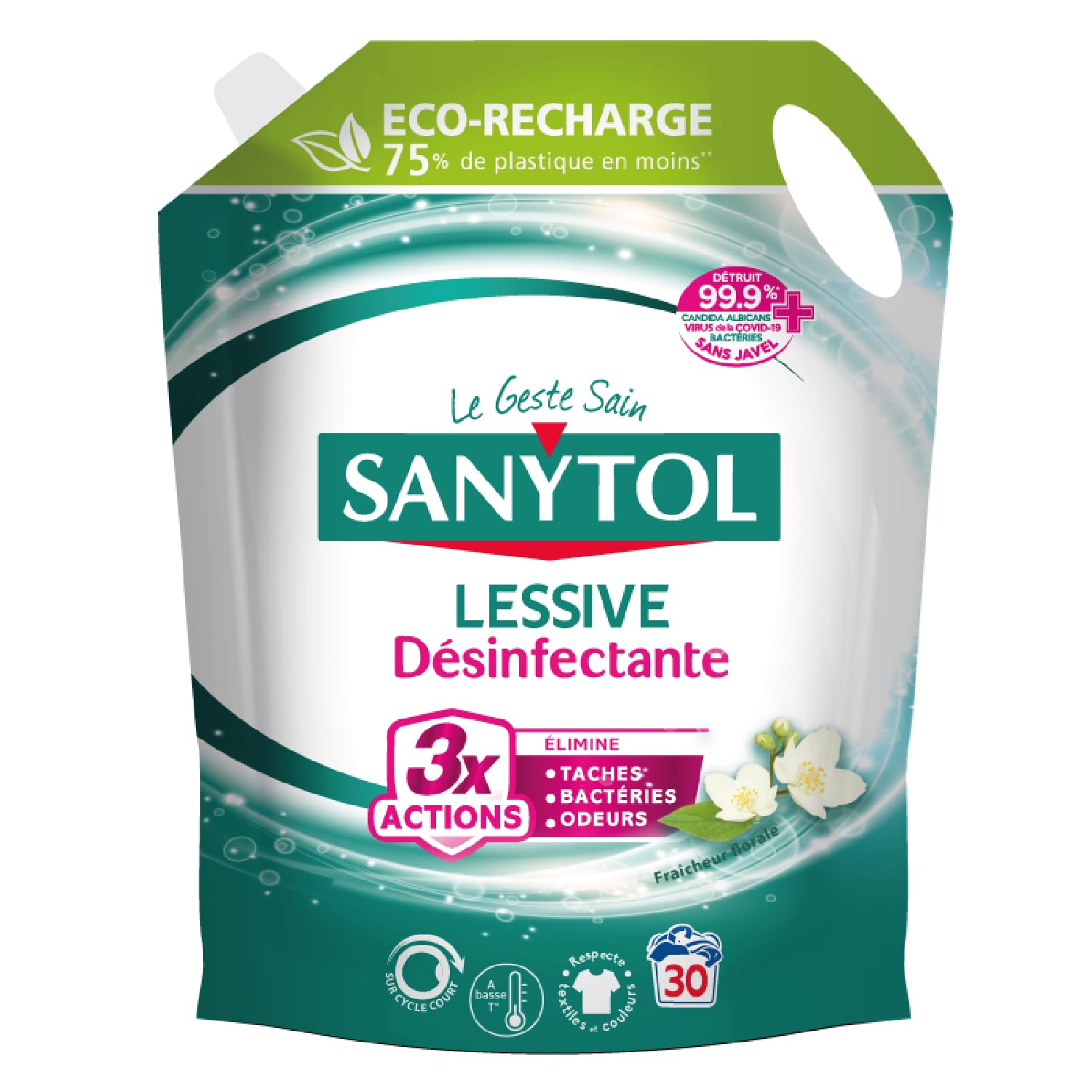 sanytol-recharge-lessive-d-sinfectante-fra-cheur-florale-1-5-l-lot-de-2-triple-a image 2