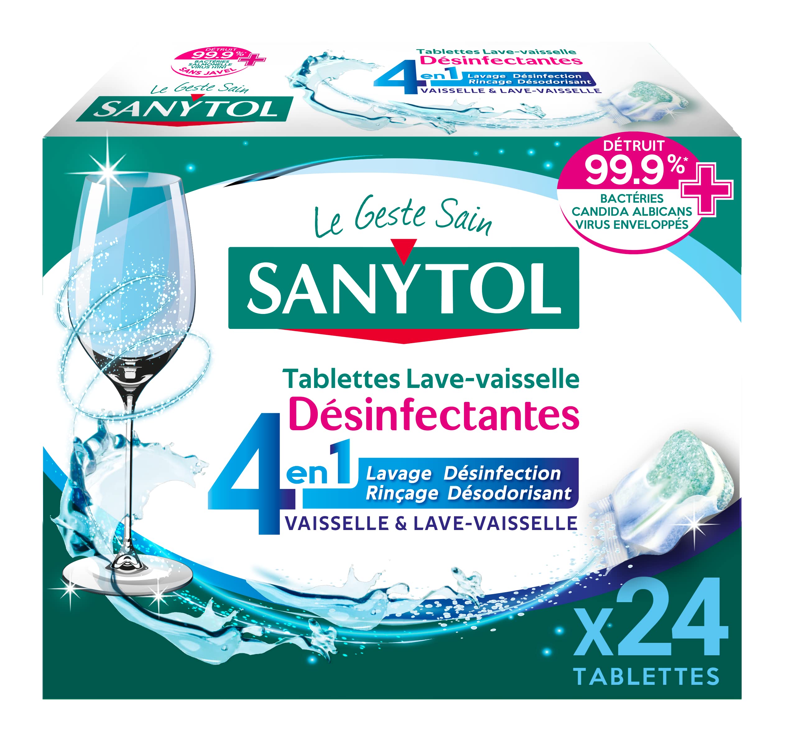 sanytol-tablettes-lave-vaisselle-4-en-1-d-sinfectantes-24-tablettes-lavage-d-sin image 1