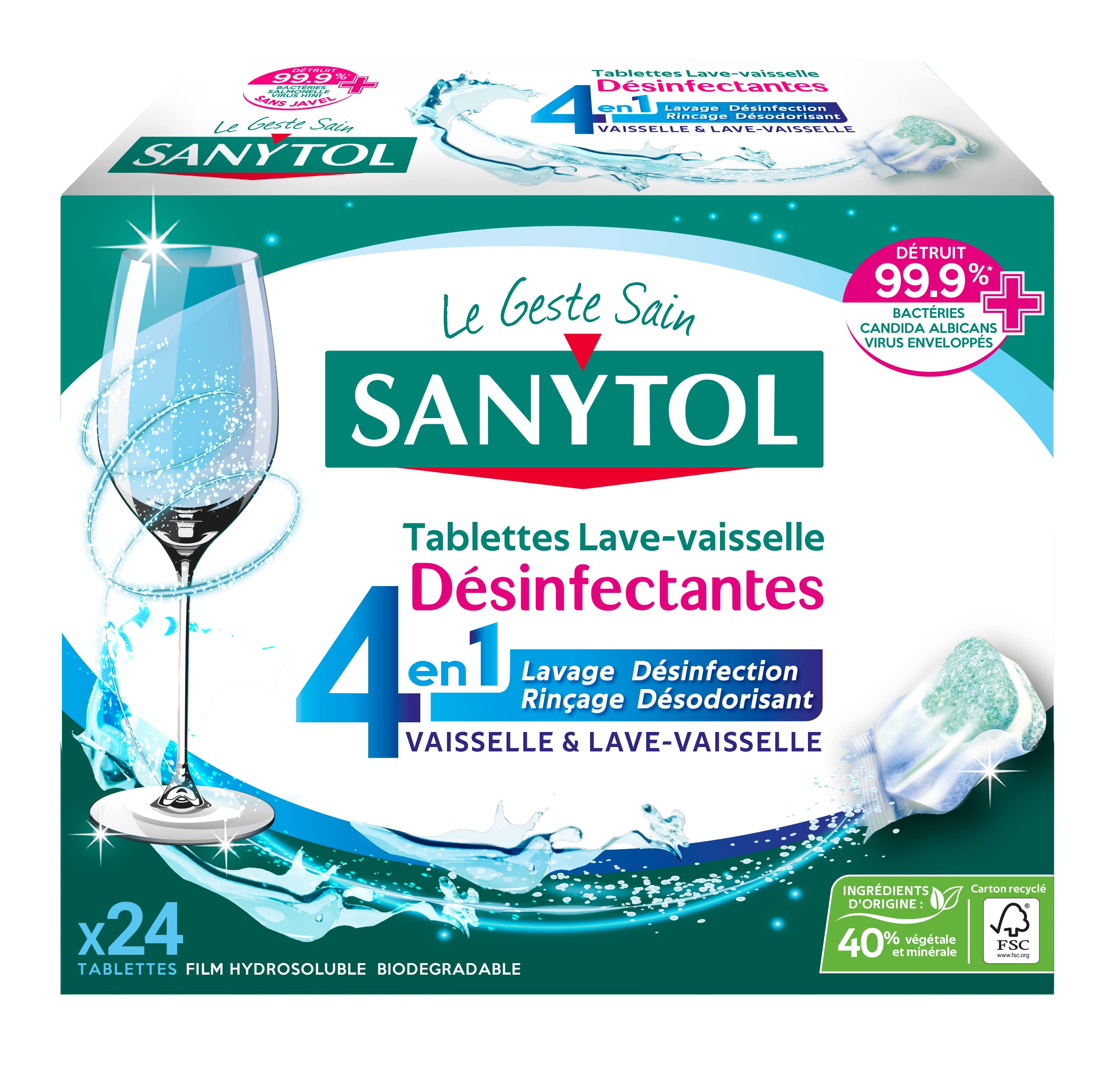 sanytol-tablettes-lave-vaisselle-4-en-1-d-sinfectantes-24-tablettes-lavage-d-sin image 2